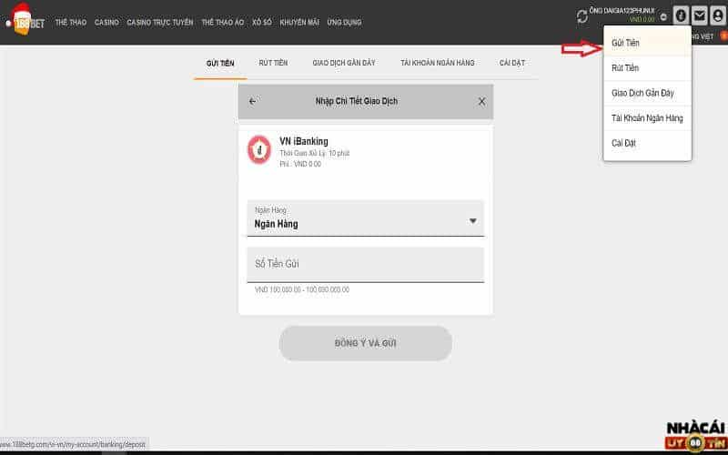 Cách nạp tiền 188Bet