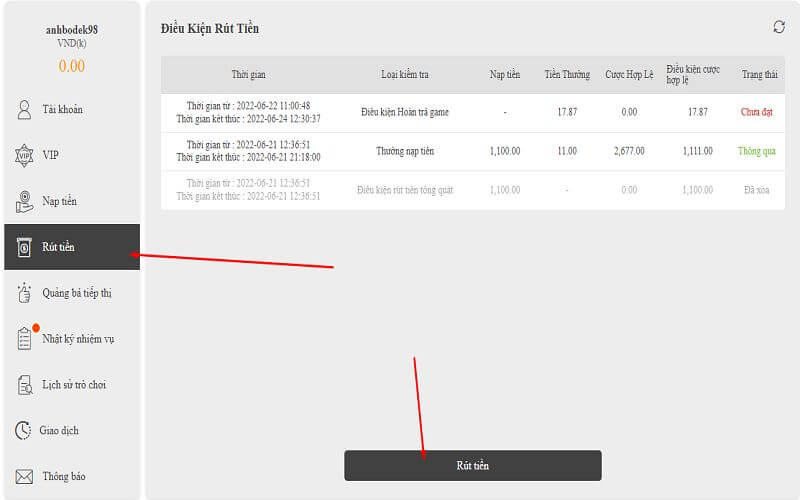 Rút tiền 33Bet