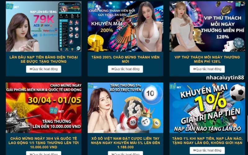 Nhà cái 79bet tặng 128K trải nghiệm khi đăng ký